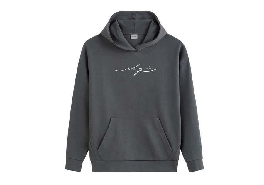 Hoodie gris brodé du logo SLG